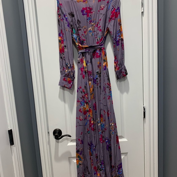 Size M purple/grey floral maxi dress. - Picture 1 of 3